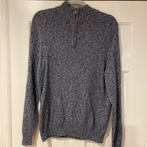 Croft & Barrow Men’s ¼-Zip Mock Neck Sweater Blue Heather Size Small - Picture 1 of 4